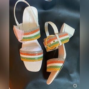 Trina Turk snake leather striped sandal